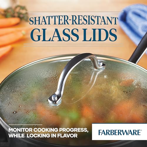 Farberware Millennium Stainless Steel Cookware Pots and Pans Set for Professionals, 10 Piece, Perfect for Cooking Large